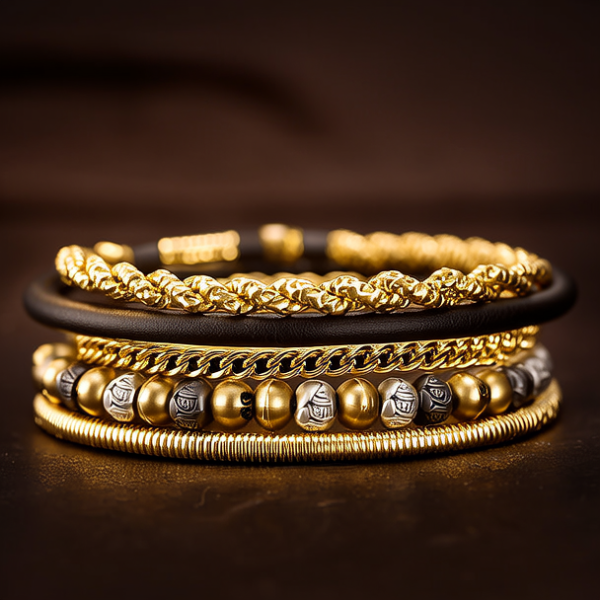 各种金手链图片