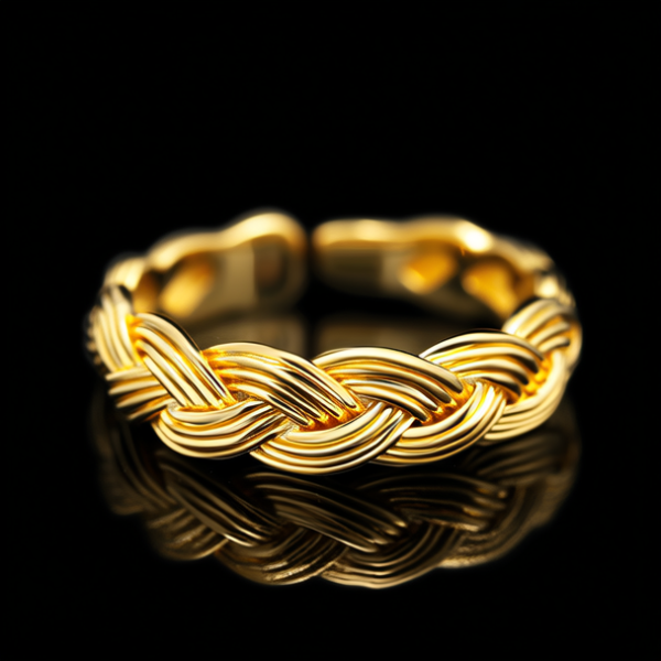 黄金编戒指图片