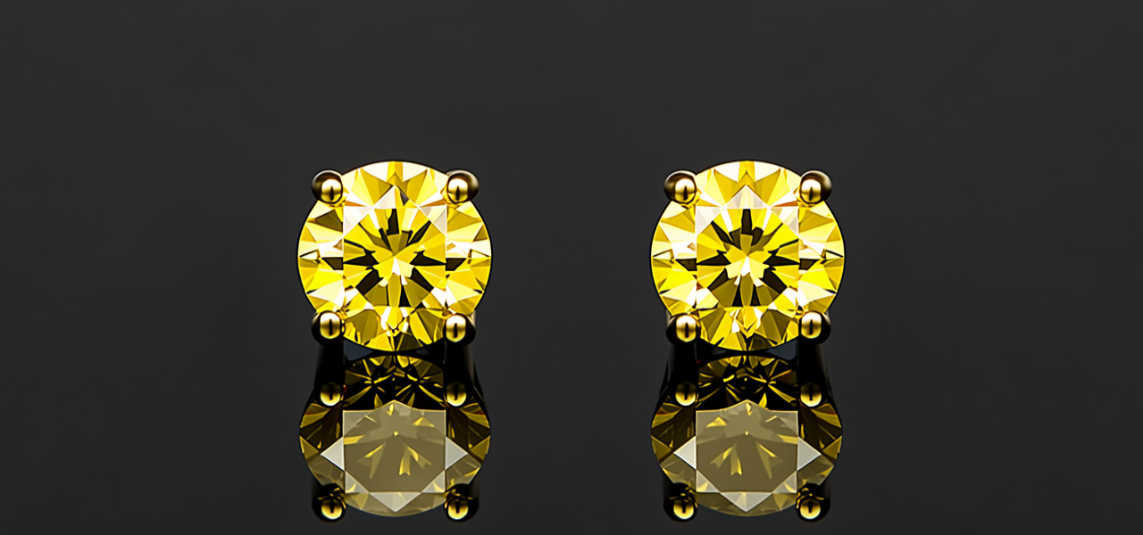 黄金耳钉的图片