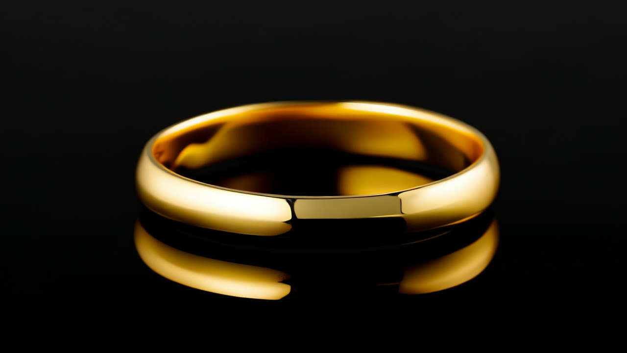 光面黄金手镯图片