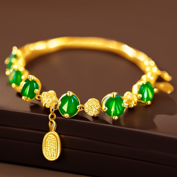 碧玺黄金手链图片