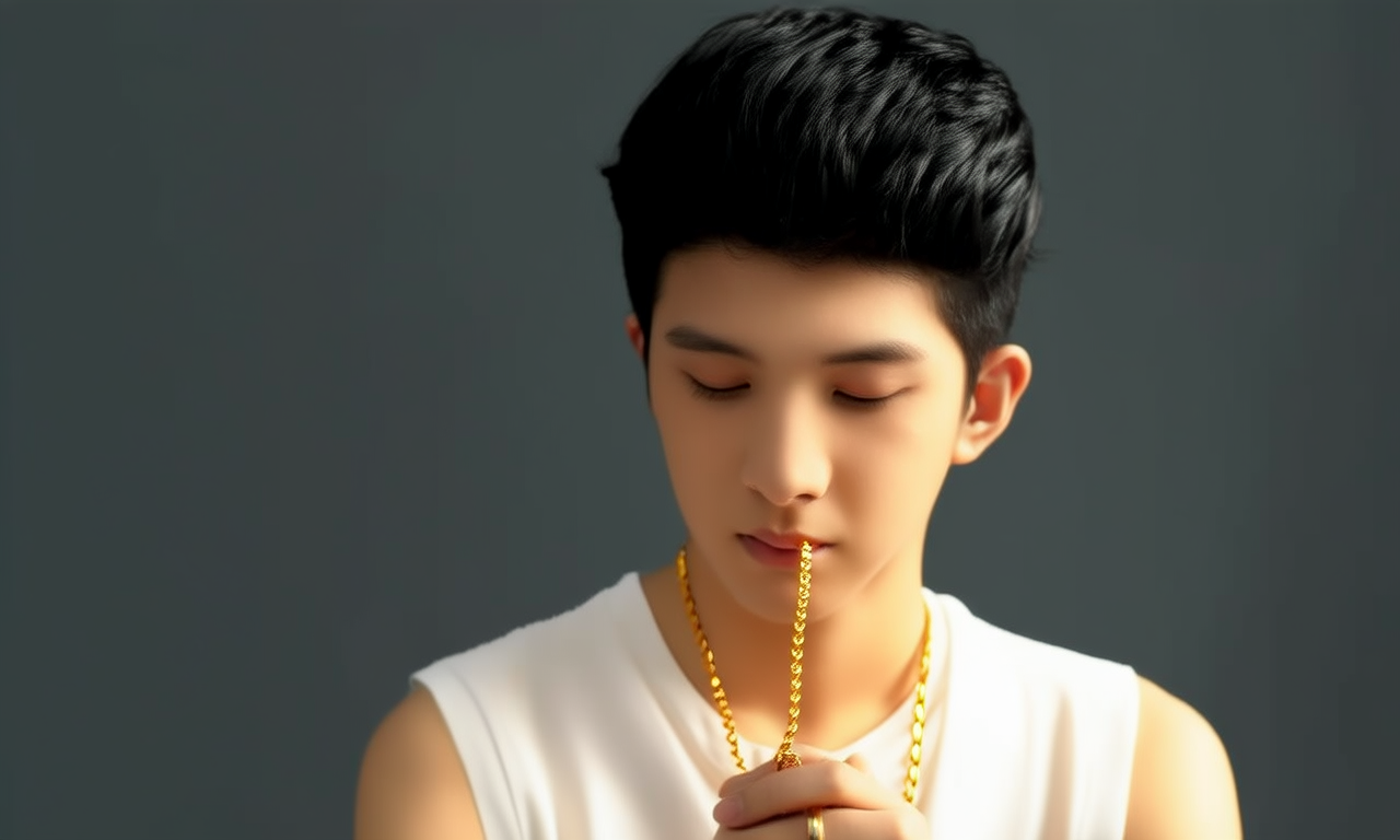 男生黄金吊坠图片