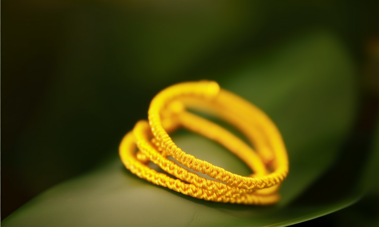 黄金圈编手链图片