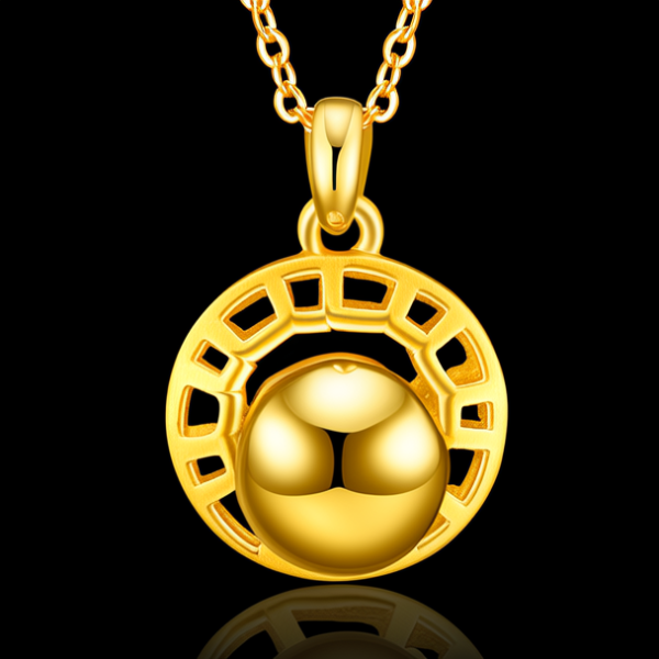 黄金转运珠吊坠图片