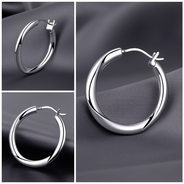 铂金圆圈耳环款式图片